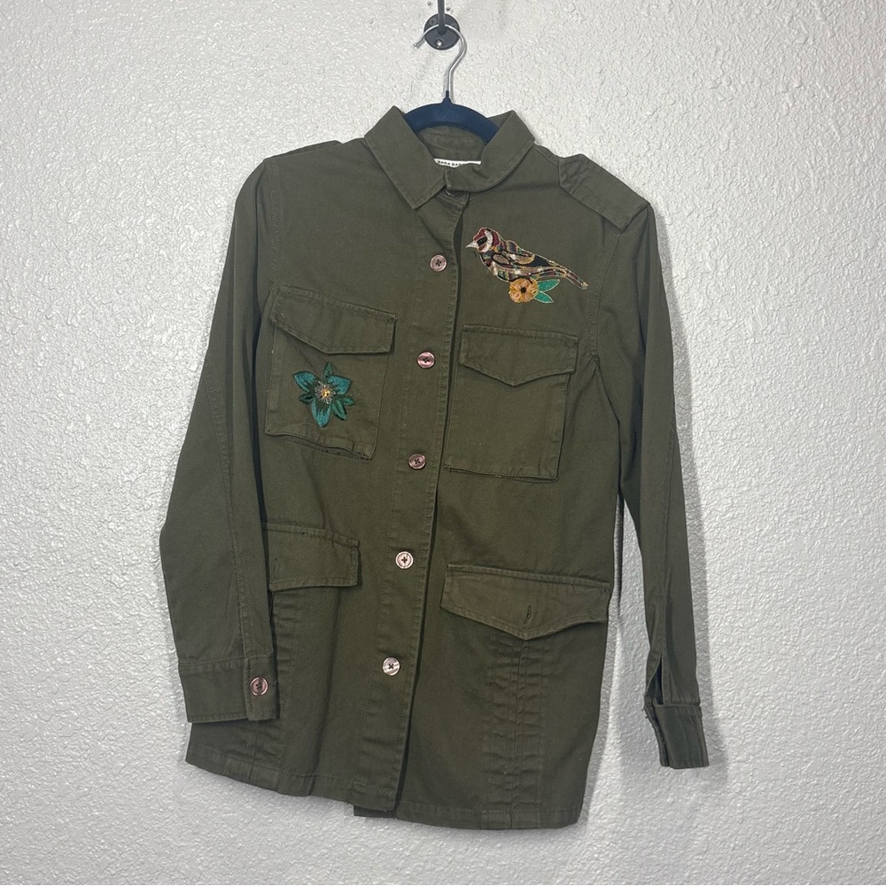 Zara Basic Khaki Denim Jacket